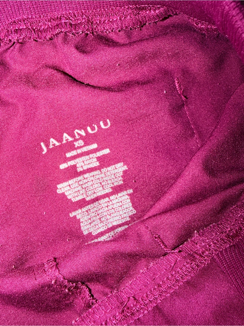 Jaanuu Short-Sleeve Scrub Top and Elastic-Waist Pants in Magenta - Picture 5 of 5